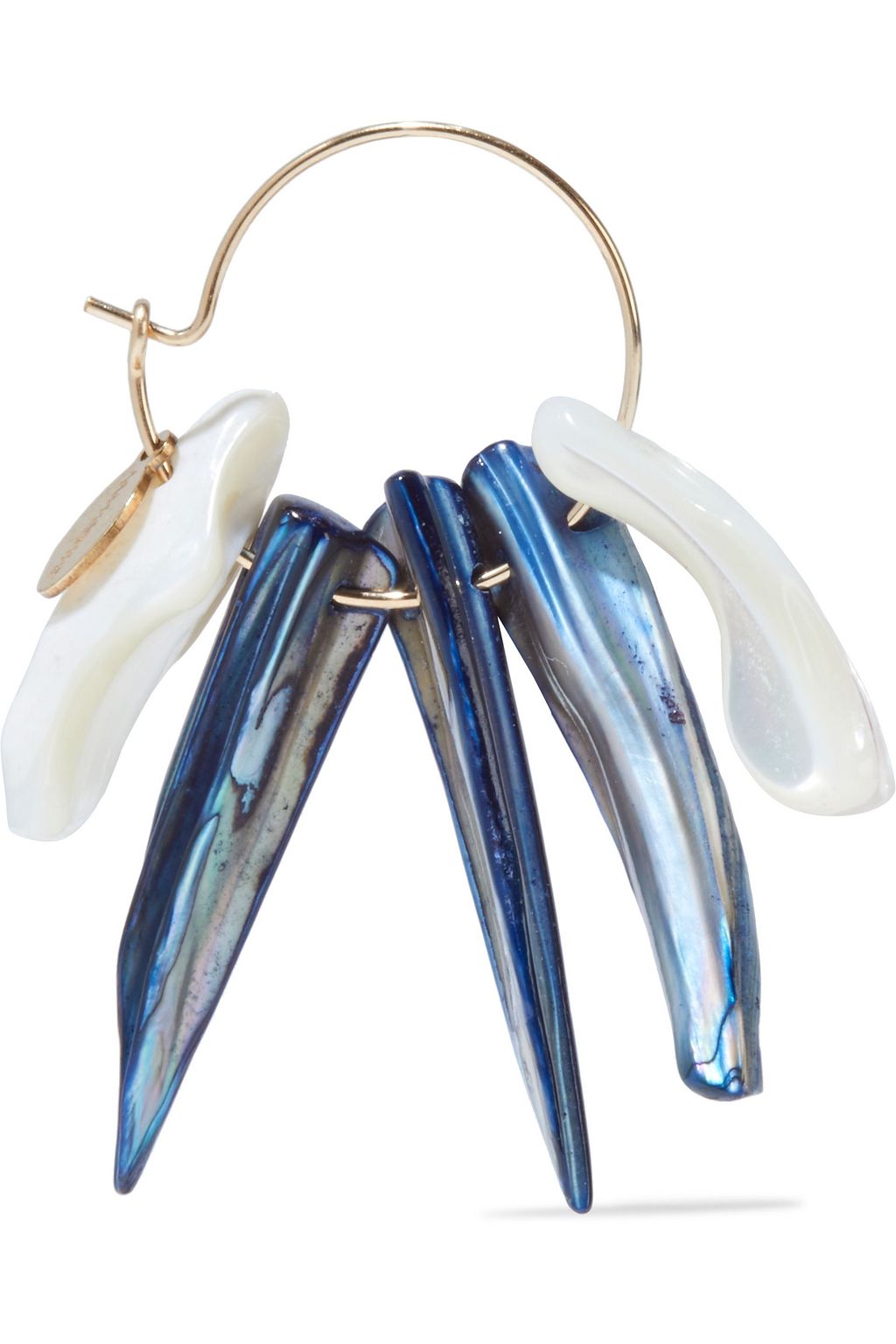 ZIMMERMANN Aloha 14-karat gold-plated mother-of-pearl hoop earrings