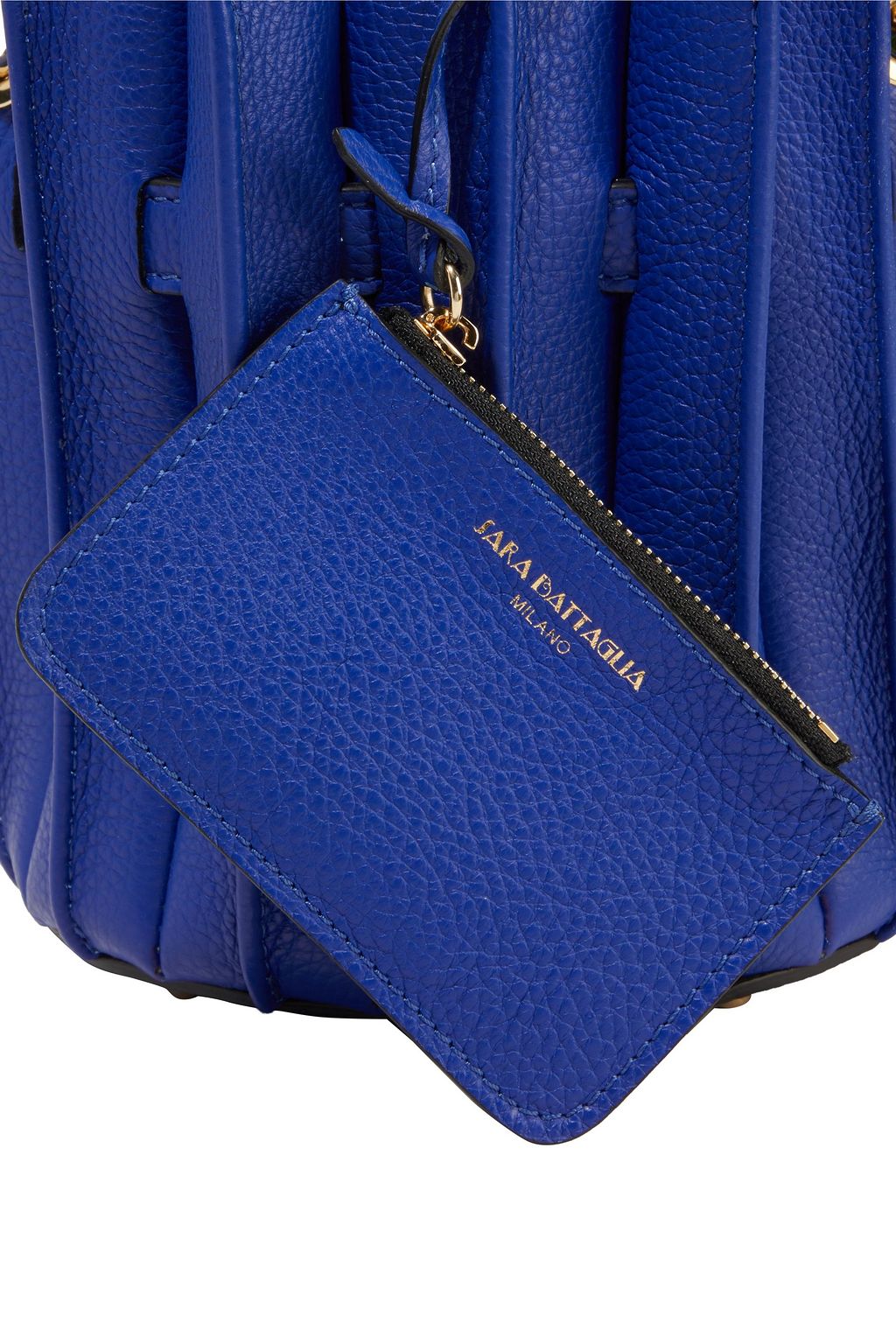 SARA BATTAGLIA Plissé mini textured-leather bucket bag