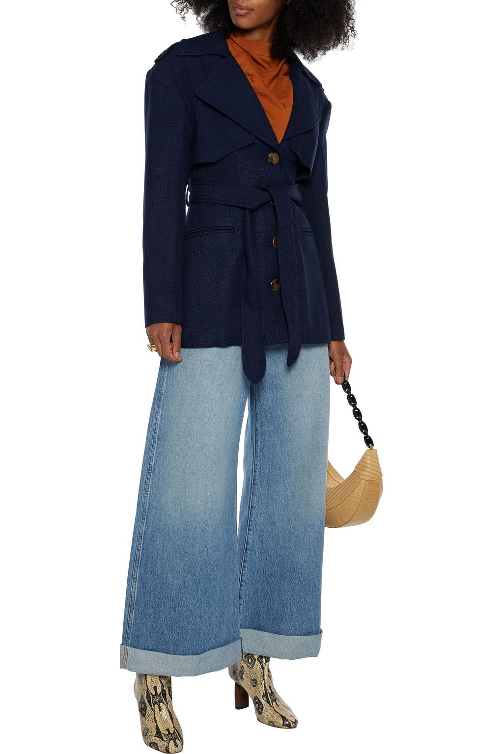 KHAITE Billy belted woven coat