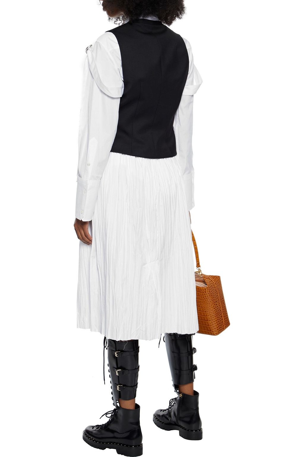 KHAITE Sylvia pleated cotton-poplin skirt