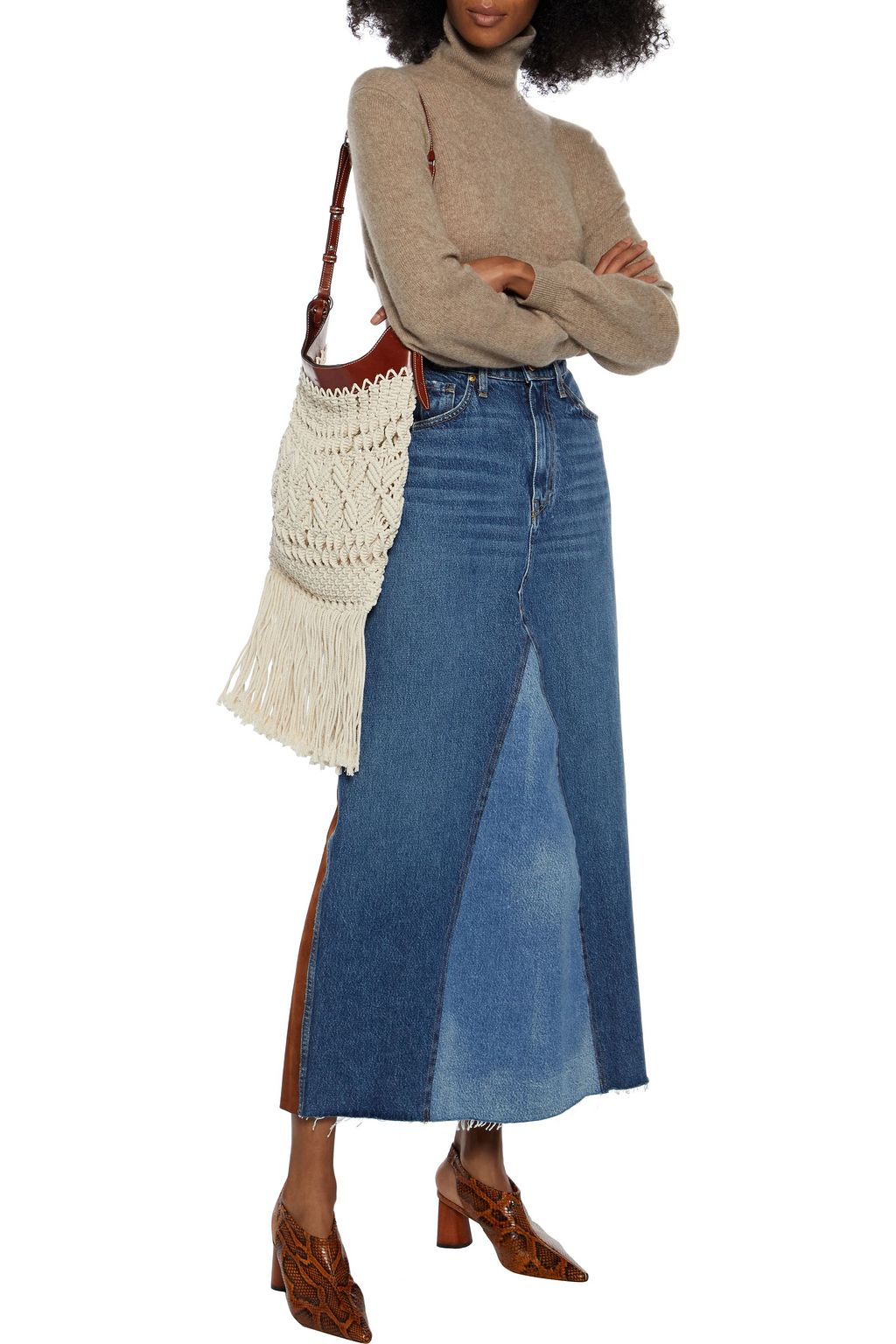KHAITE Julie mélange cashmere turtleneck sweater