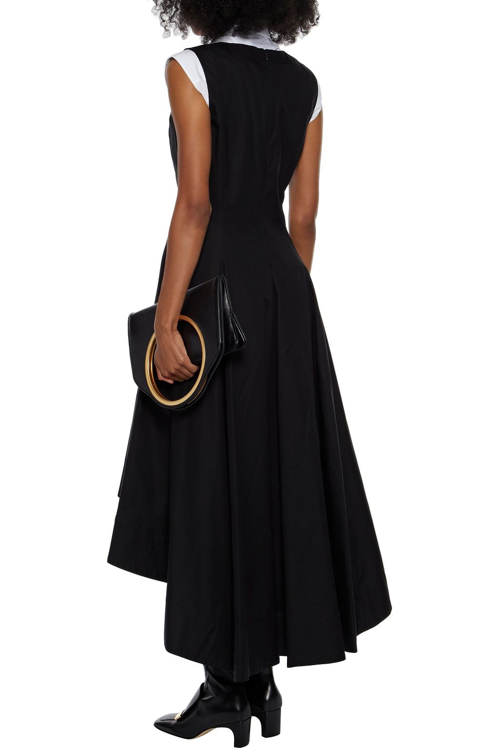 KHAITE Mali asymmetric cotton-twill midi dress