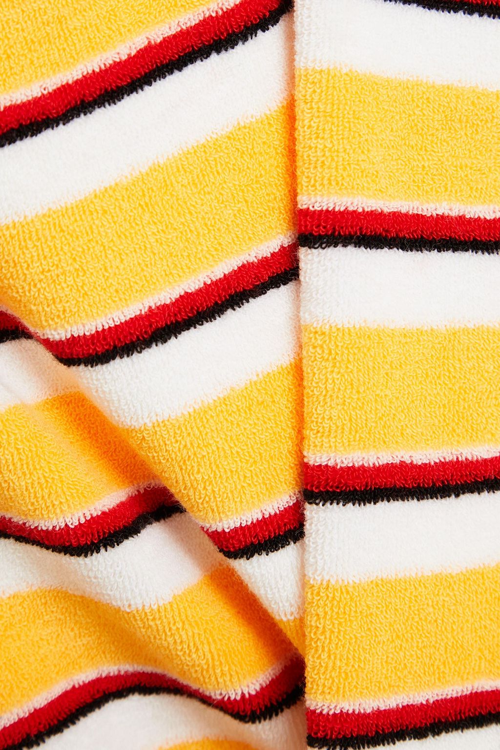 SOLID & STRIPED The Heather striped cotton-blend terry halterneck swimsuit