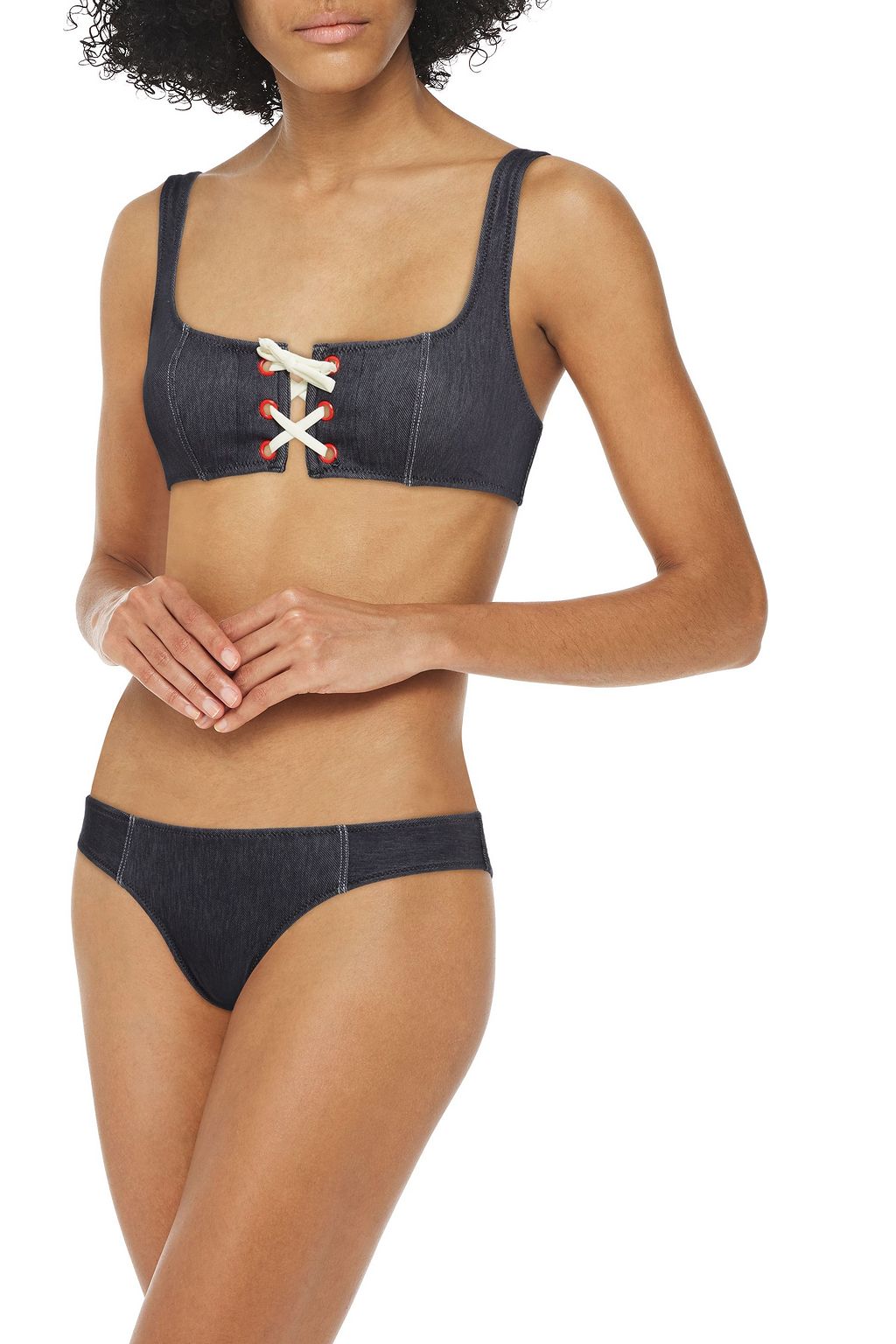 SOLID & STRIPED The Isabella lace-up bikini top