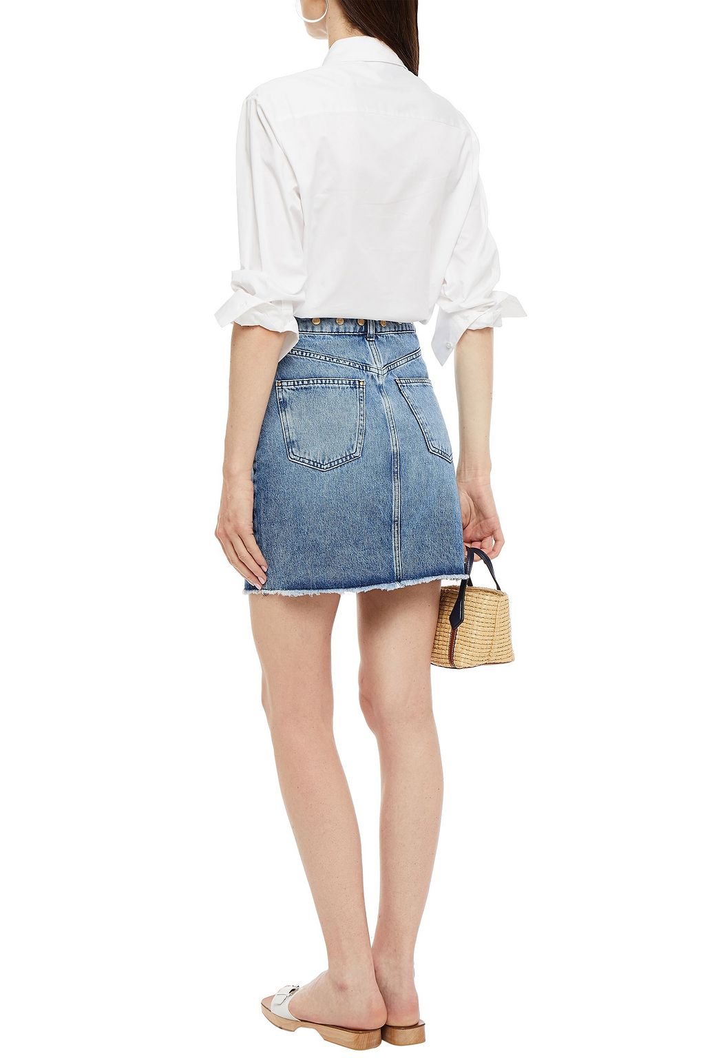 CLAUDIE PIERLOT Stellaire studded denim mini skirt