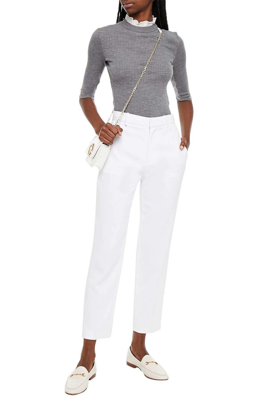 MAJE Ribbed mélange wool sweater