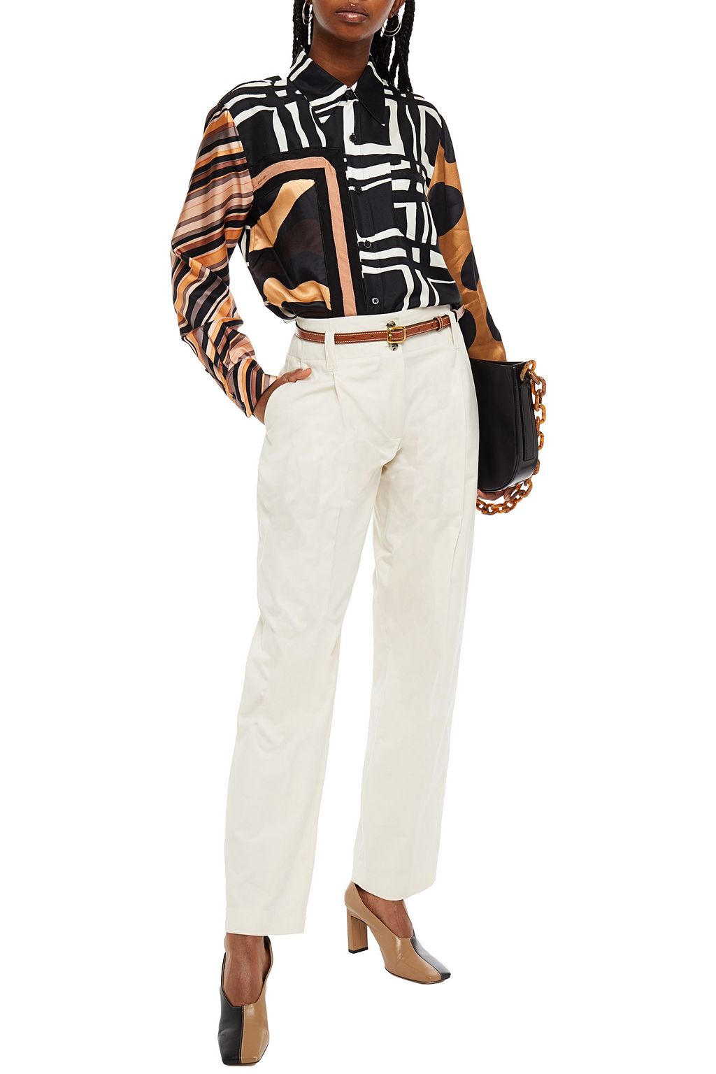 PAUL SMITH Pleated organic cotton straight-leg pants