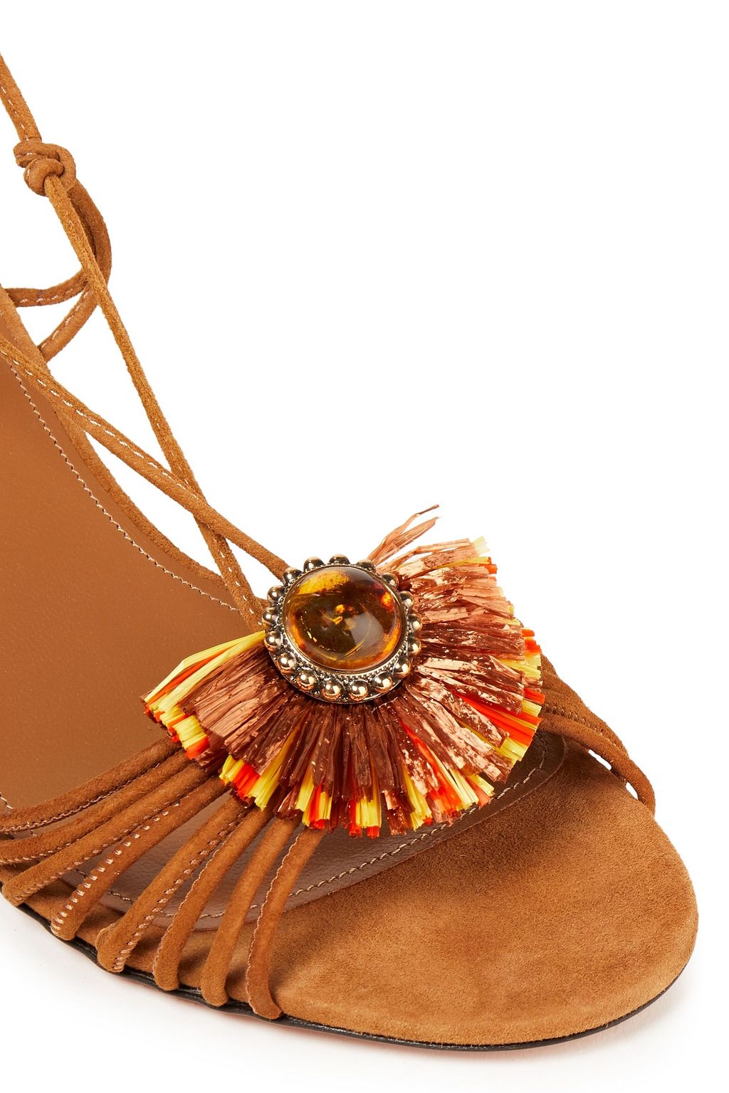 AQUAZZURA Samba 50 embellished suede sandals