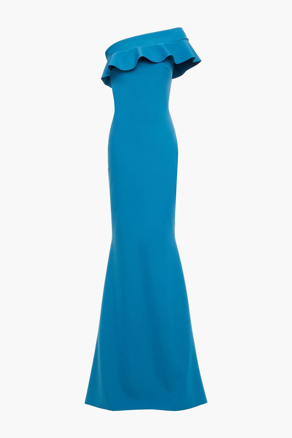 CHIARA BONI LA PETITE ROBE Fia one-shoulder ruffled stretch-ponte gown ...