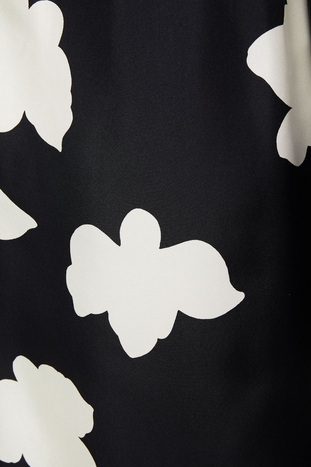 THEORY Gathered printed silk-twill top