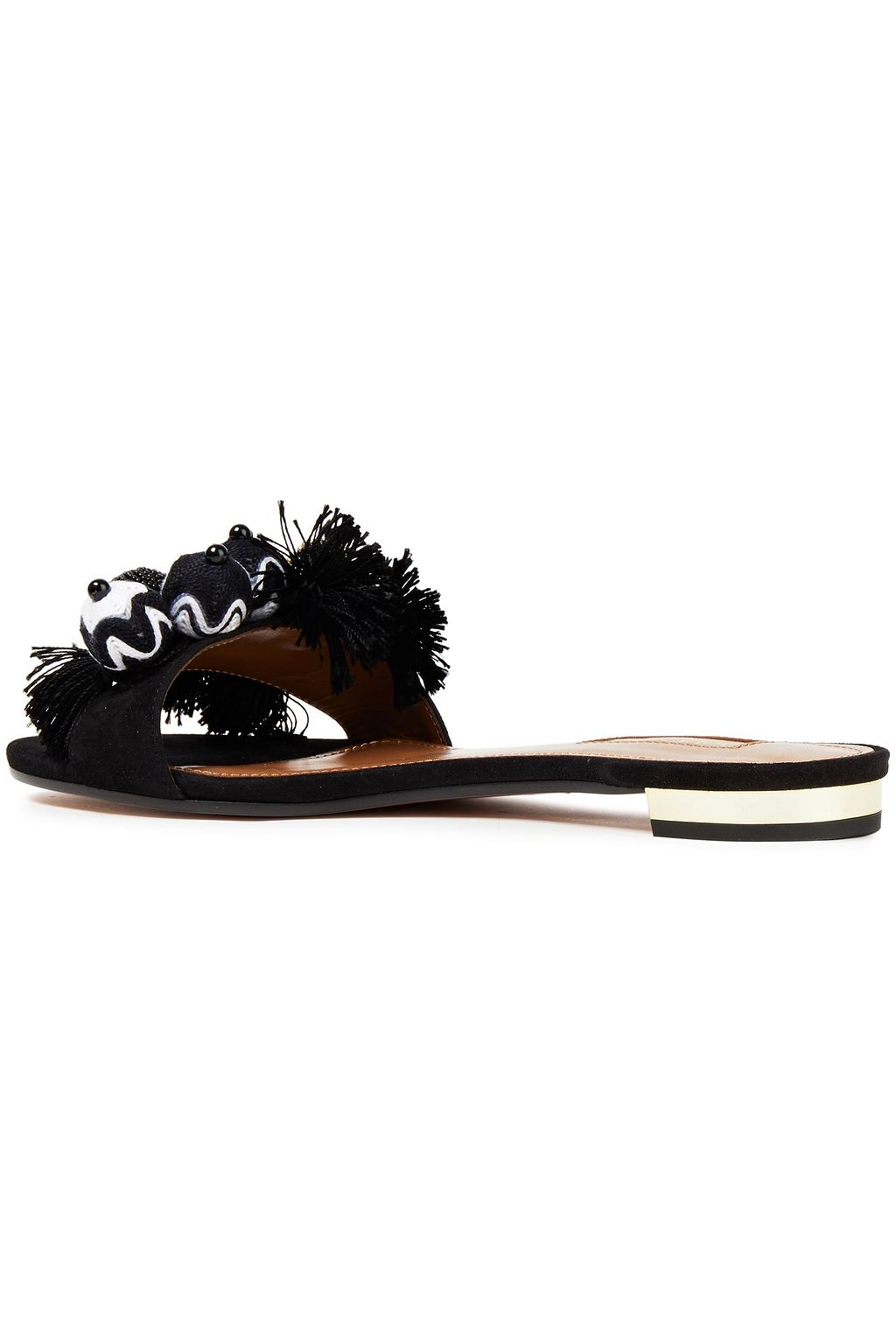 AQUAZZURA Tropicana embellished suede slides