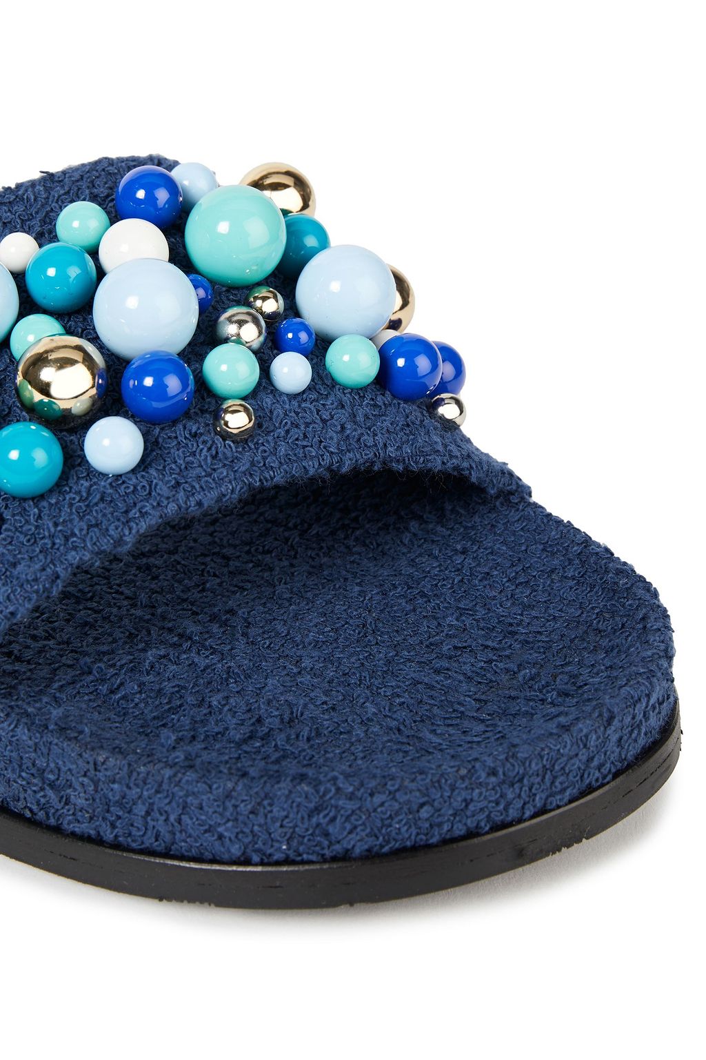 AQUAZZURA Bon Bon embellished terry slides