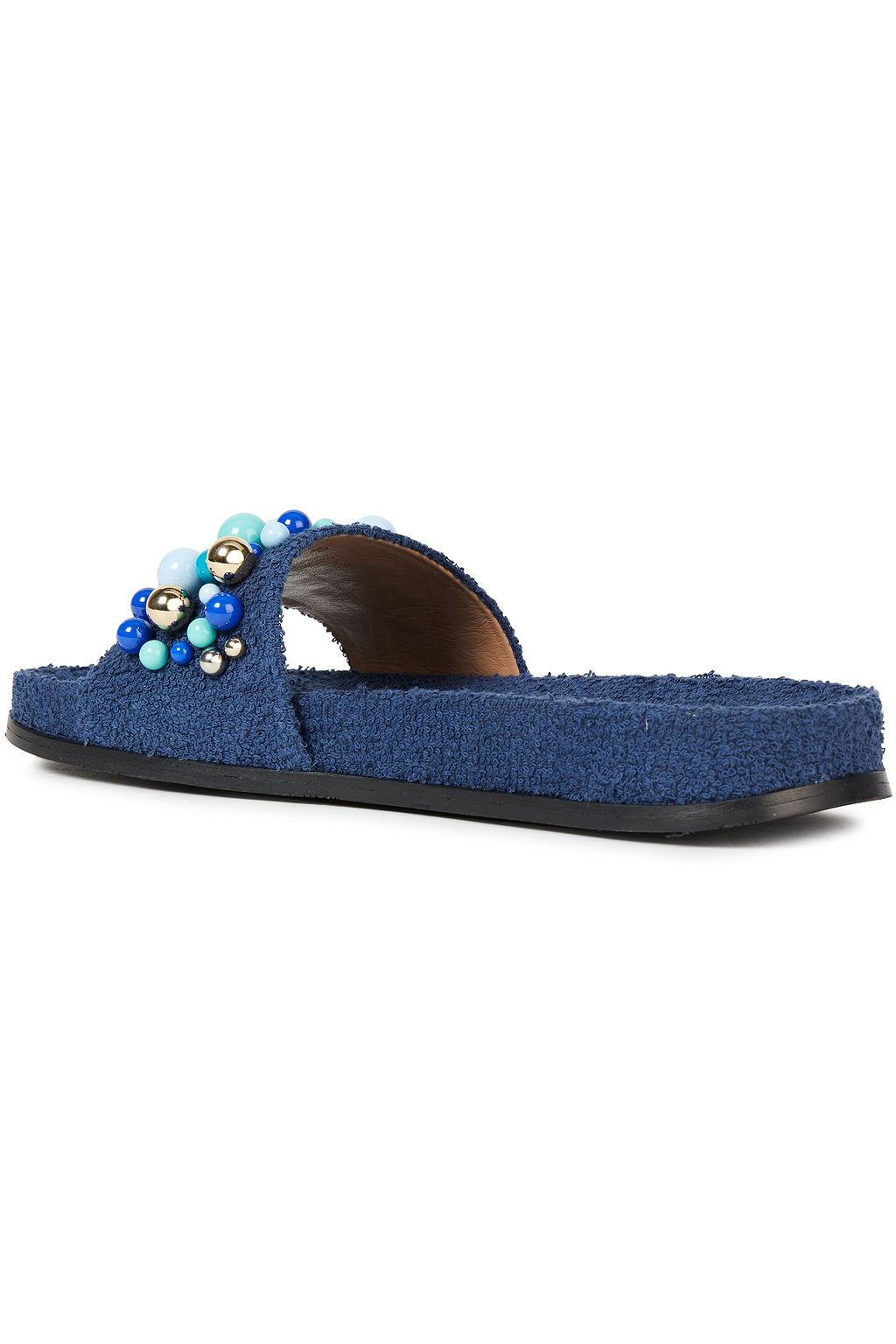 AQUAZZURA Bon Bon embellished terry slides