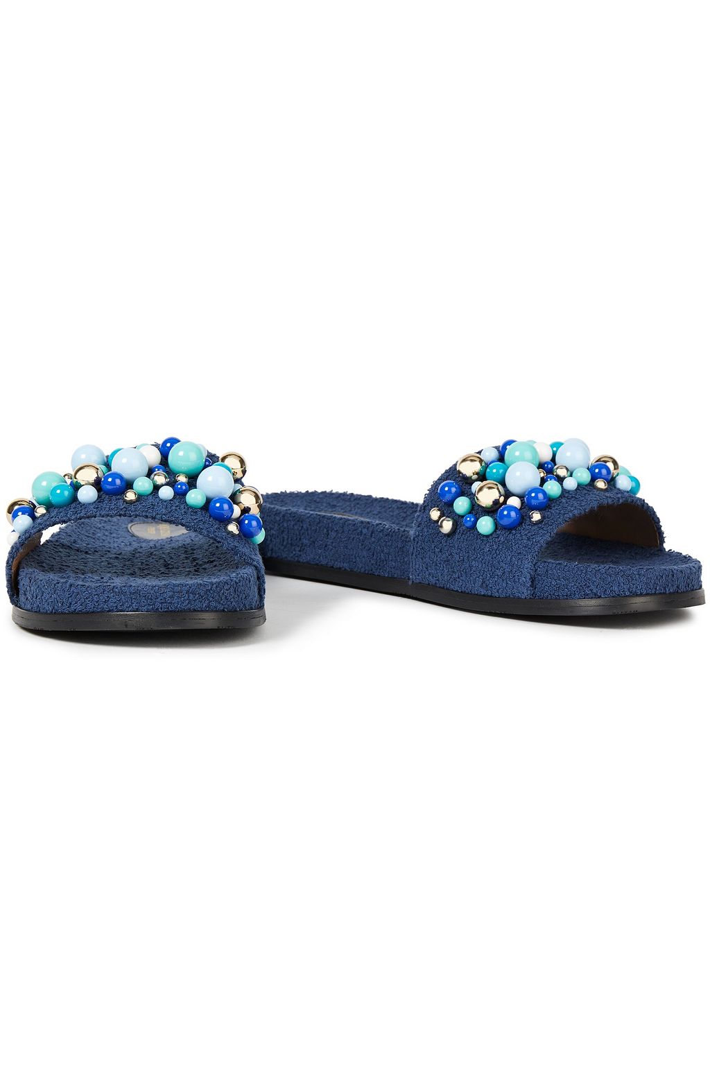 AQUAZZURA Bon Bon embellished terry slides