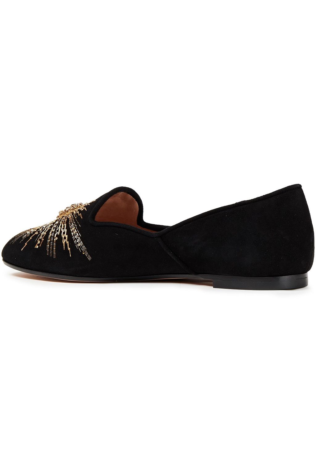 AQUAZZURA Sunlight embellished suede loafers
