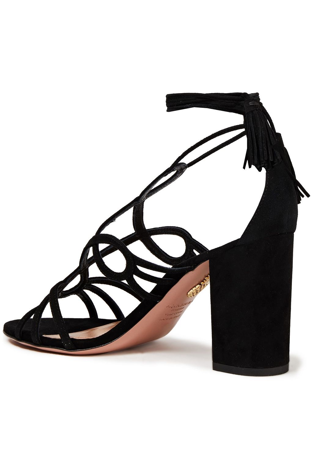 AQUAZZURA Gitana 85 lace-up suede sandals