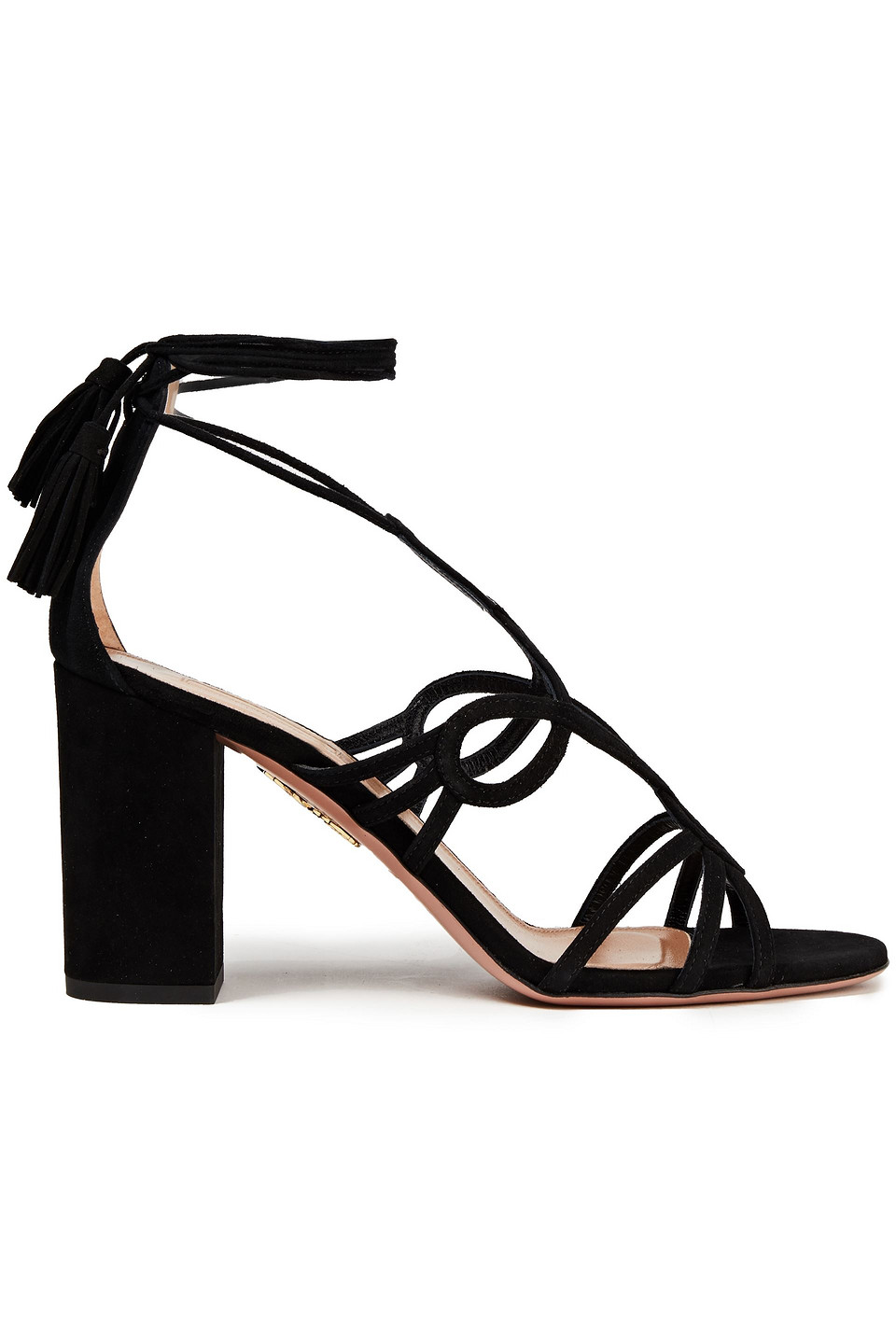 Aquazzura Woman Gitana 85 Lace-up Suede Sandals Black Size 37