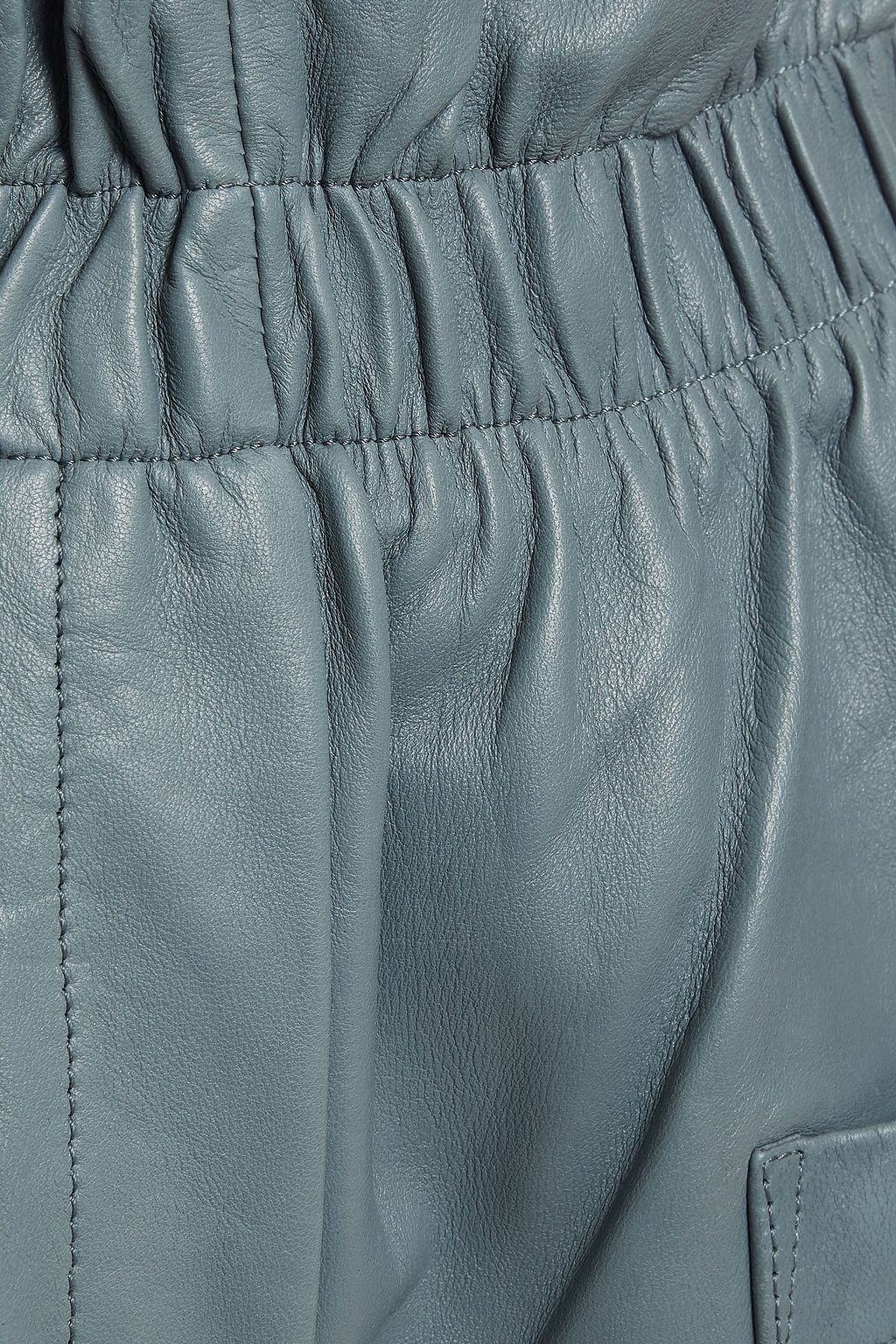WALTER BAKER Anna ruffle-trimmed leather shorts