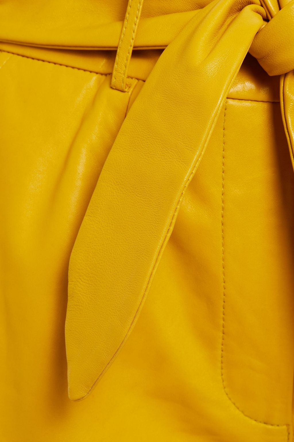 WALTER BAKER Donte tie-front leather shorts