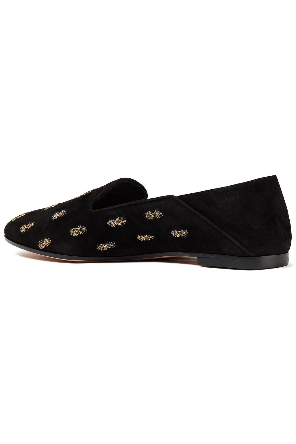 AQUAZZURA Ananas Loafers aus Veloursleder mit Stickereien