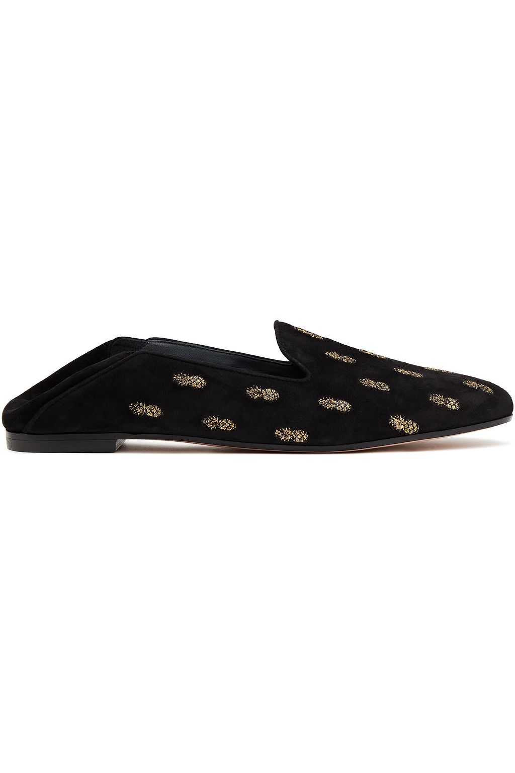 AQUAZZURA Ananas Loafers aus Veloursleder mit Stickereien