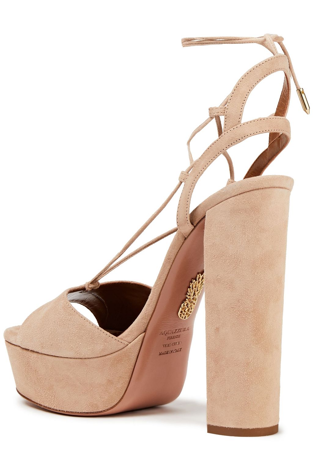 AQUAZZURA Austin 140 suede platform sandals
