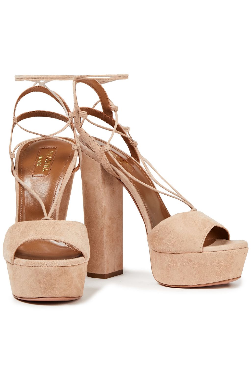 AQUAZZURA Austin 140 suede platform sandals