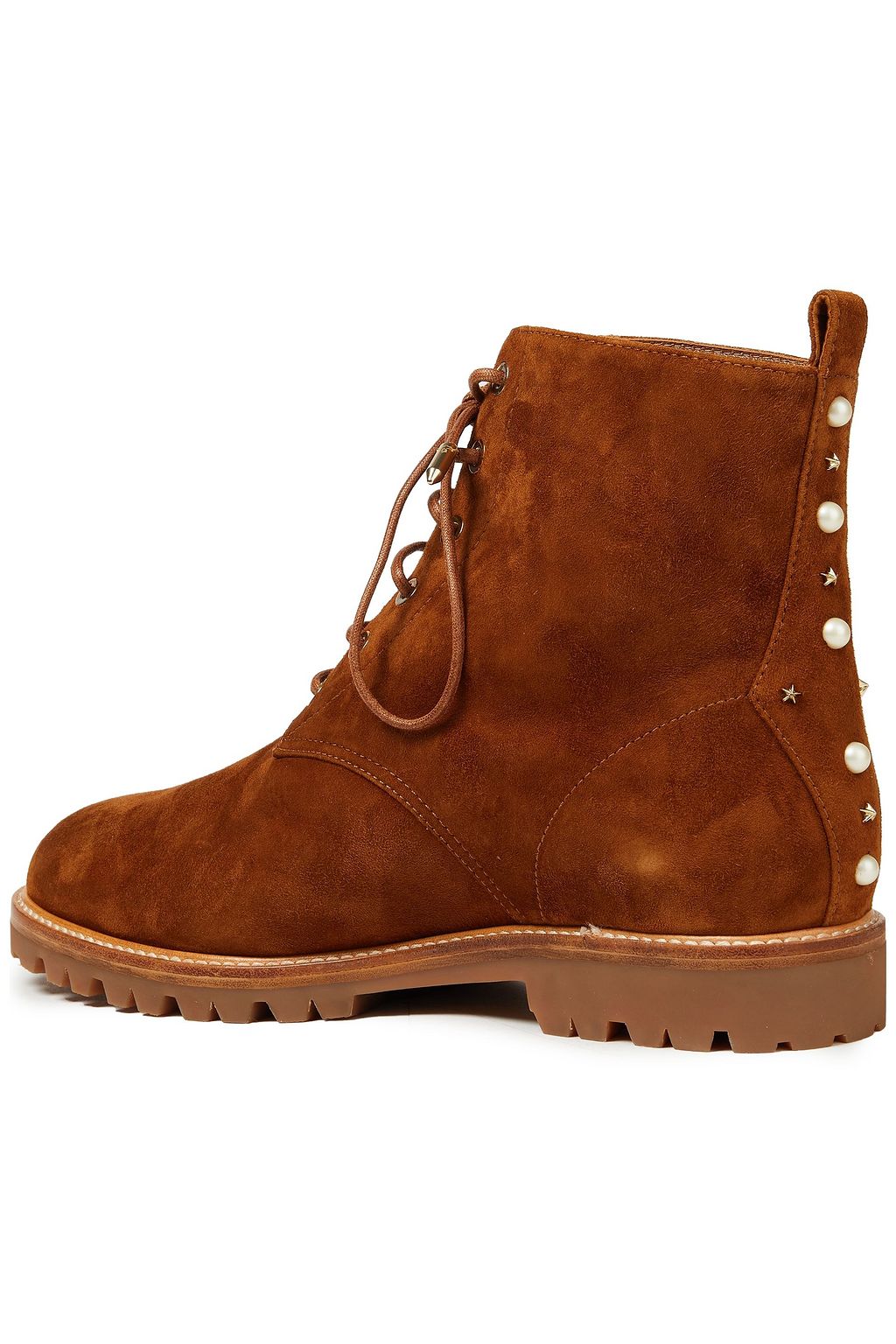 AQUAZZURA Night Rider embellished suede combat boots