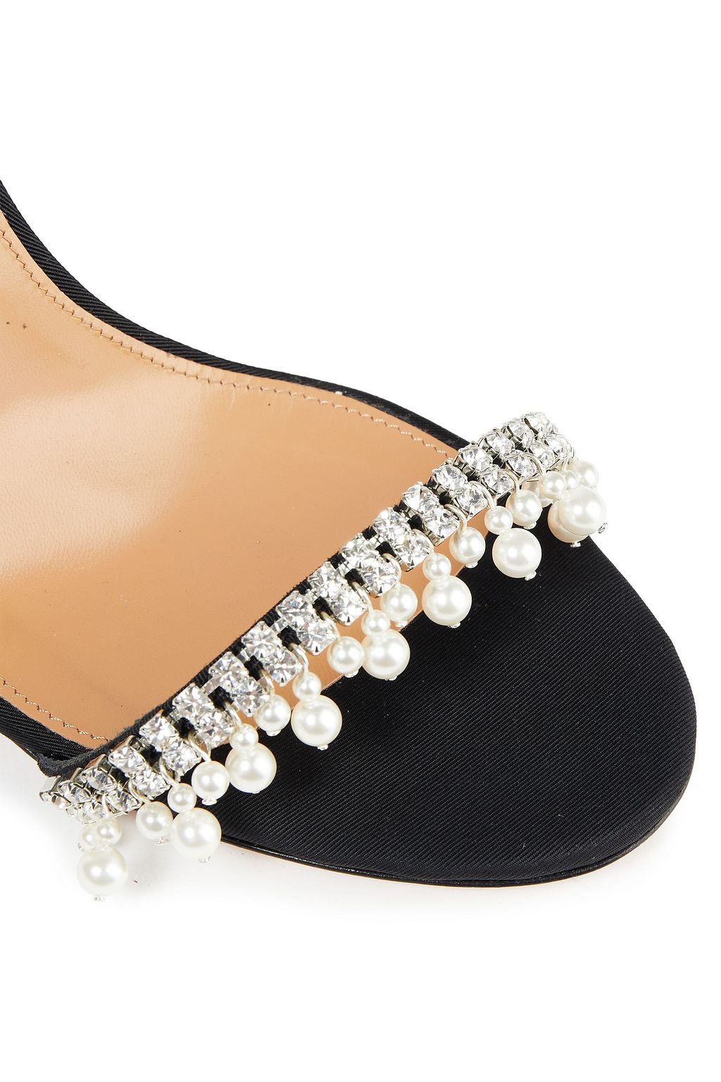 AQUAZZURA Exquisite 105 embellished grosgrain sandals