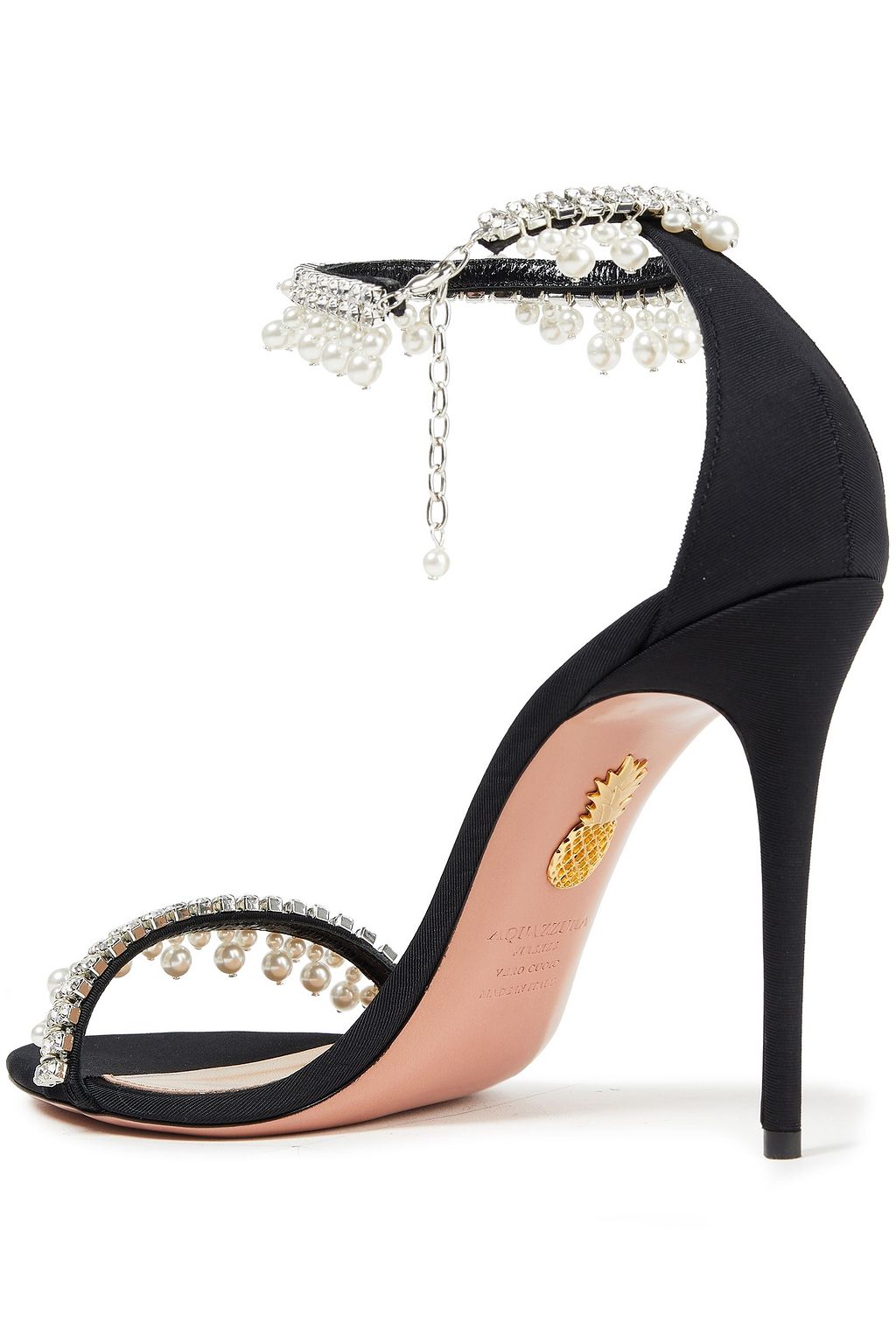 AQUAZZURA Exquisite 105 embellished grosgrain sandals