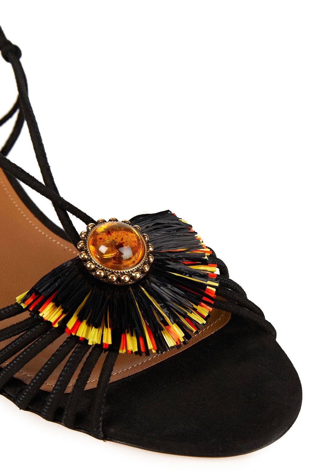 AQUAZZURA Samba 50 embellished suede sandals