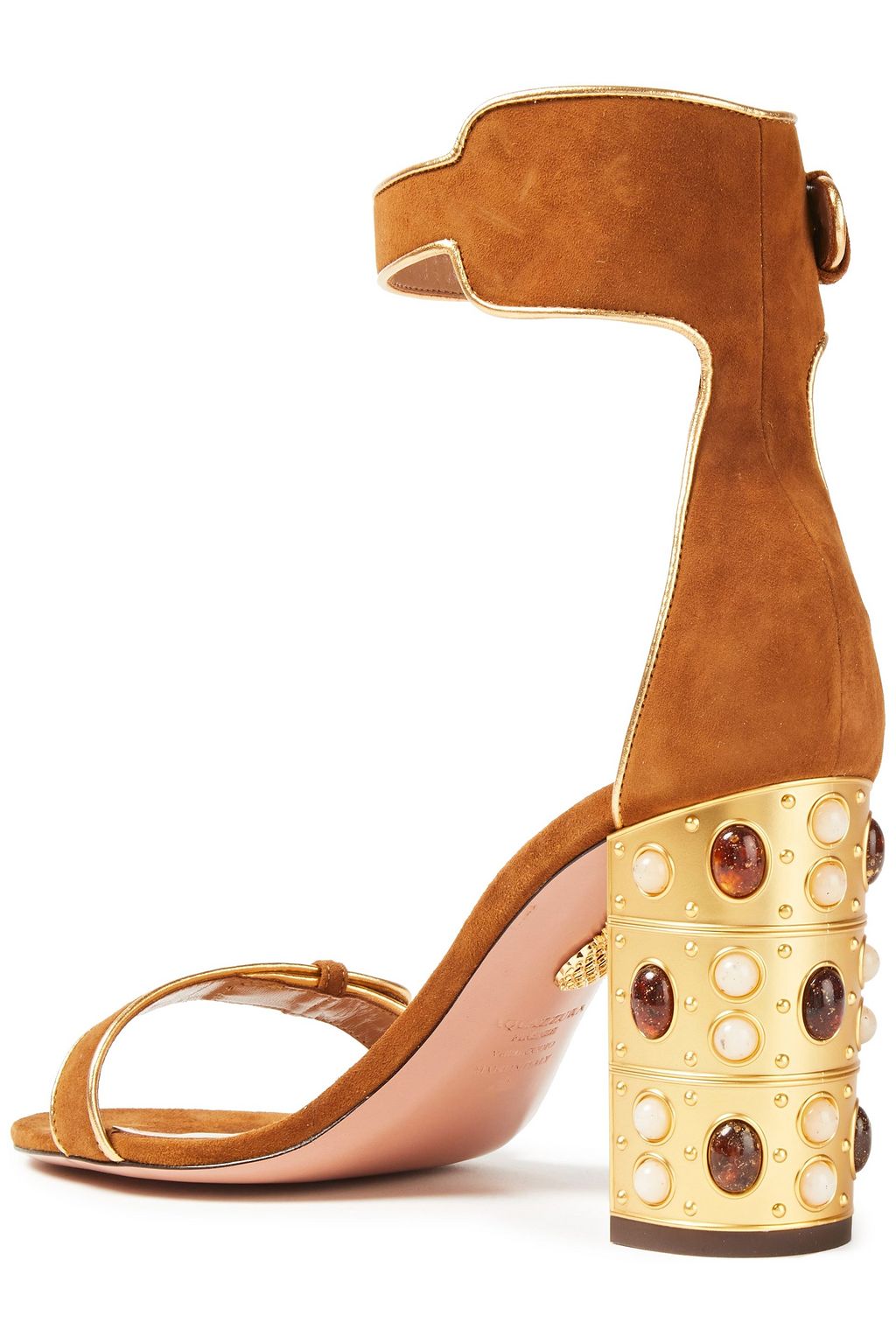 AQUAZZURA Lucky Star 105 Sandalen aus Veloursleder mit Verzierung