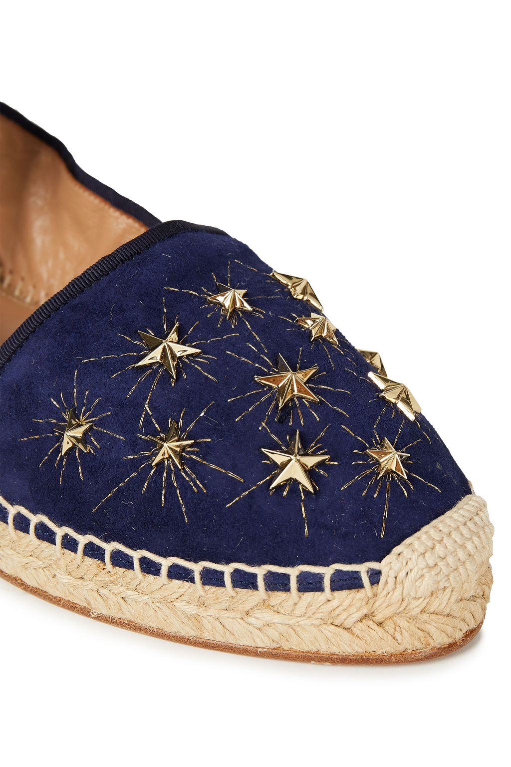 AQUAZZURA Cosmic Star lace-up embellished suede espadrilles