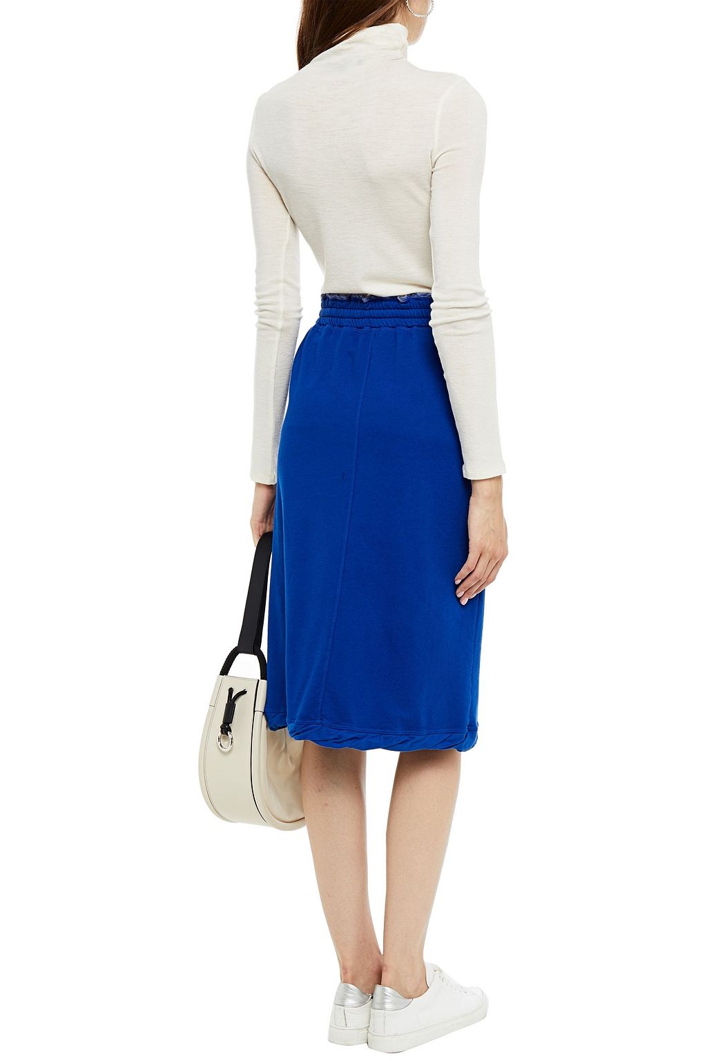 CLU French cotton-terry midi skirt