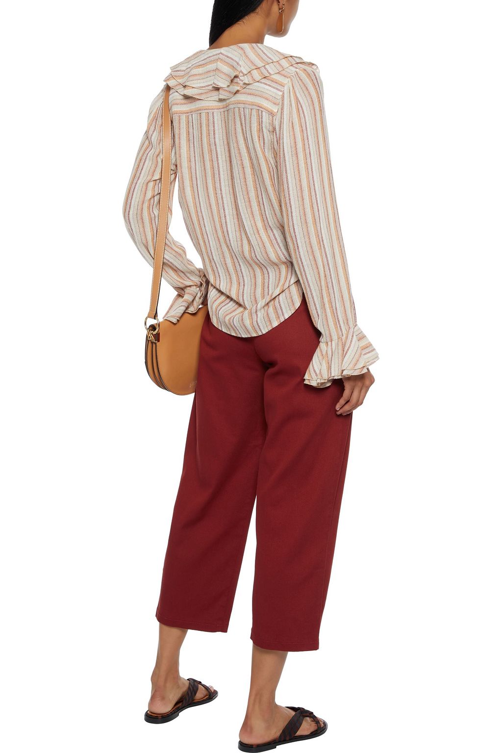 SEE BY CHLOÉ Ruffled striped gauze blouse