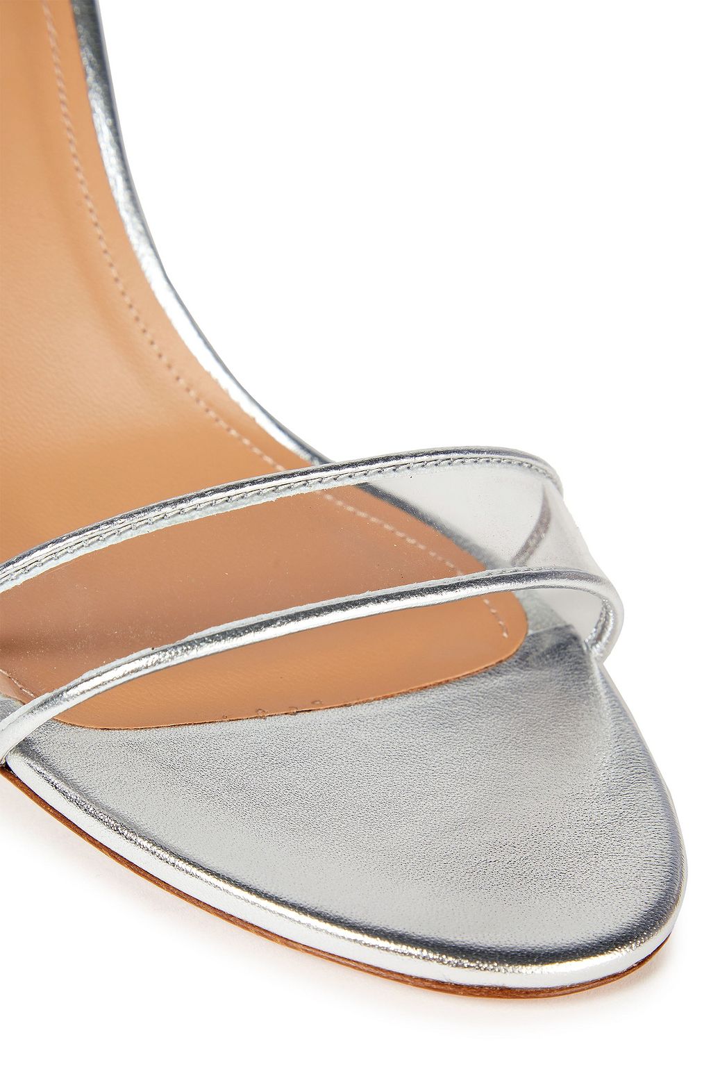 AQUAZZURA Minimalist 85 Sandalen aus PVC und Metallic-Leder