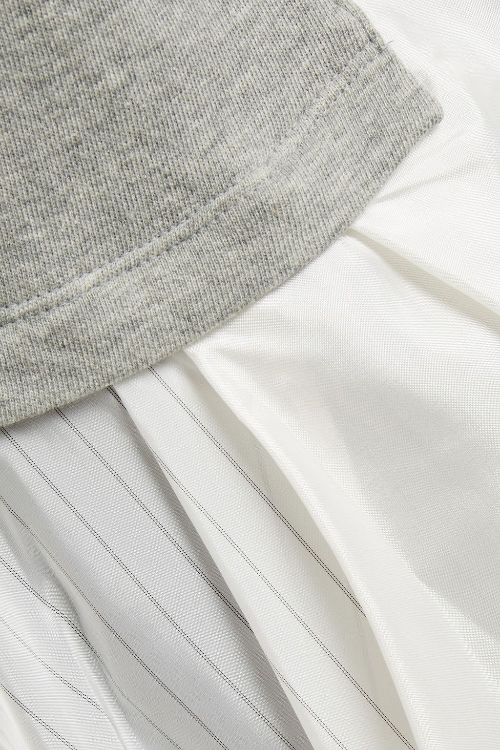 CLU Pleated shell-paneled French cotton-terry sweatshirt