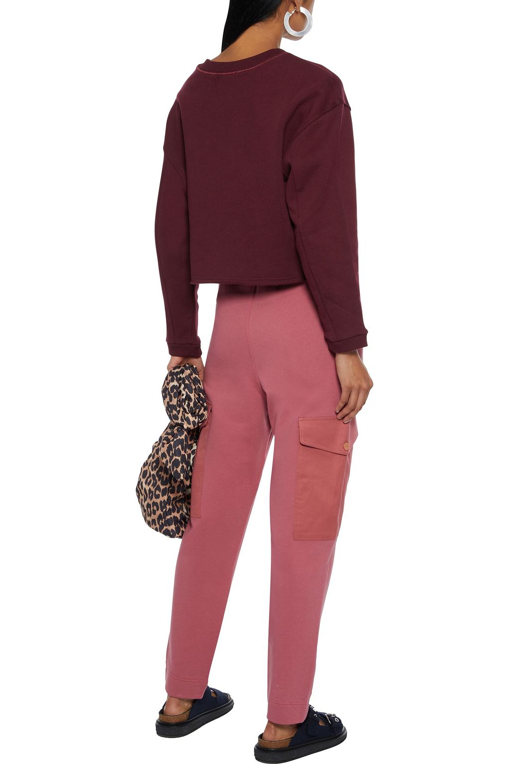 SEE BY CHLOÉ Twill-appliquéd French cotton-terry track pants