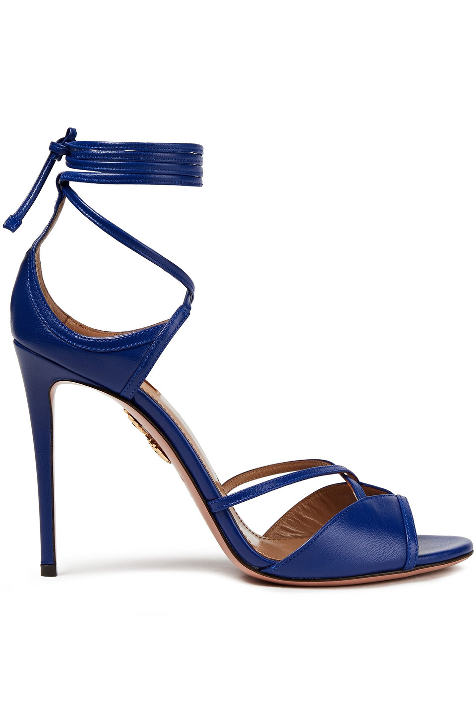 Aquazzura Woman Nathalie 105 Leather Sandals Royal Blue Size 40