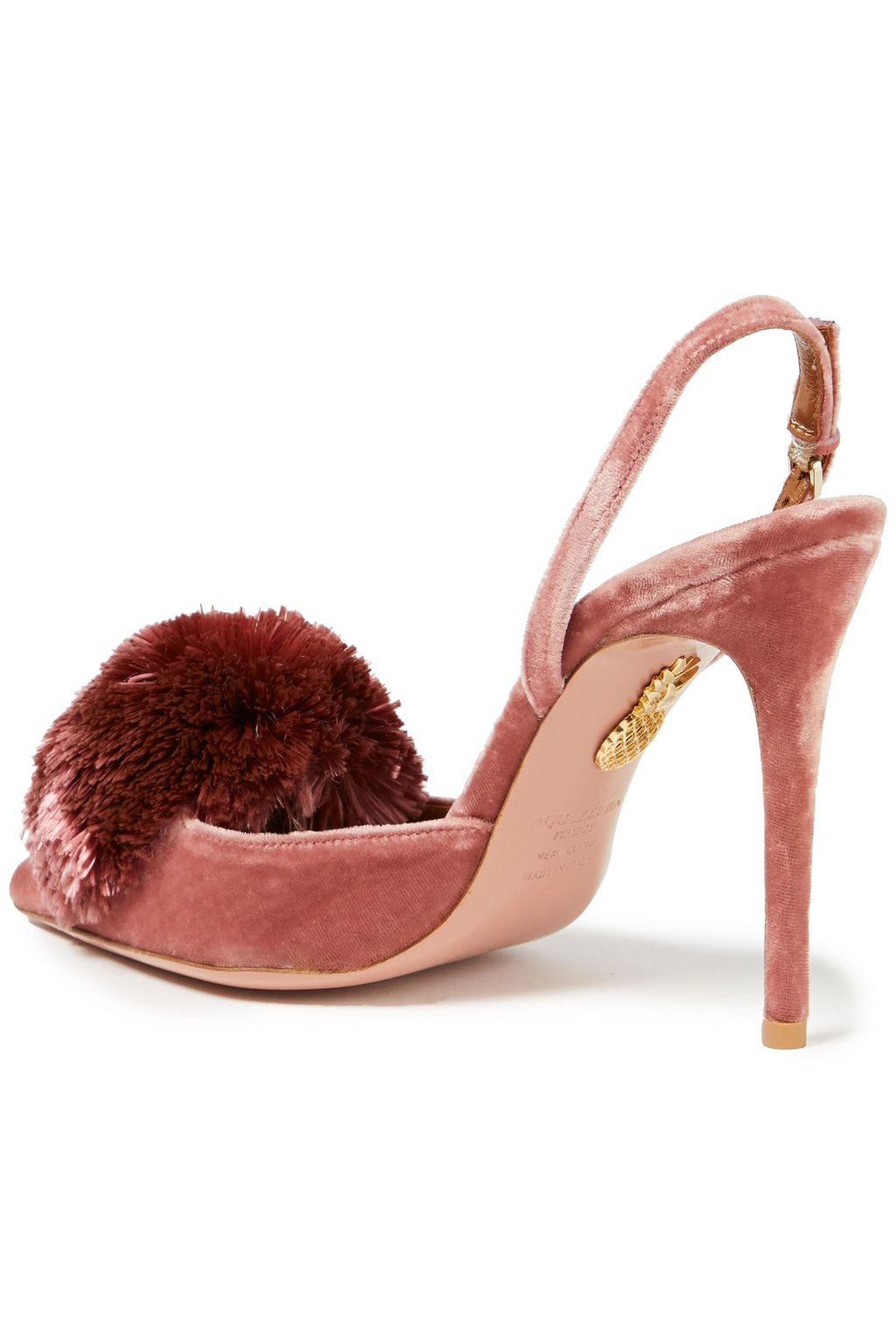 AQUAZZURA Powder Puff 105 velvet slingback pumps