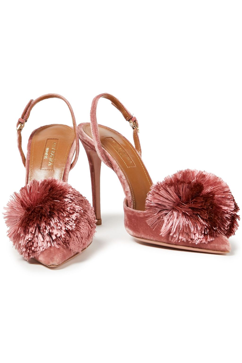 AQUAZZURA Powder Puff 105 velvet slingback pumps