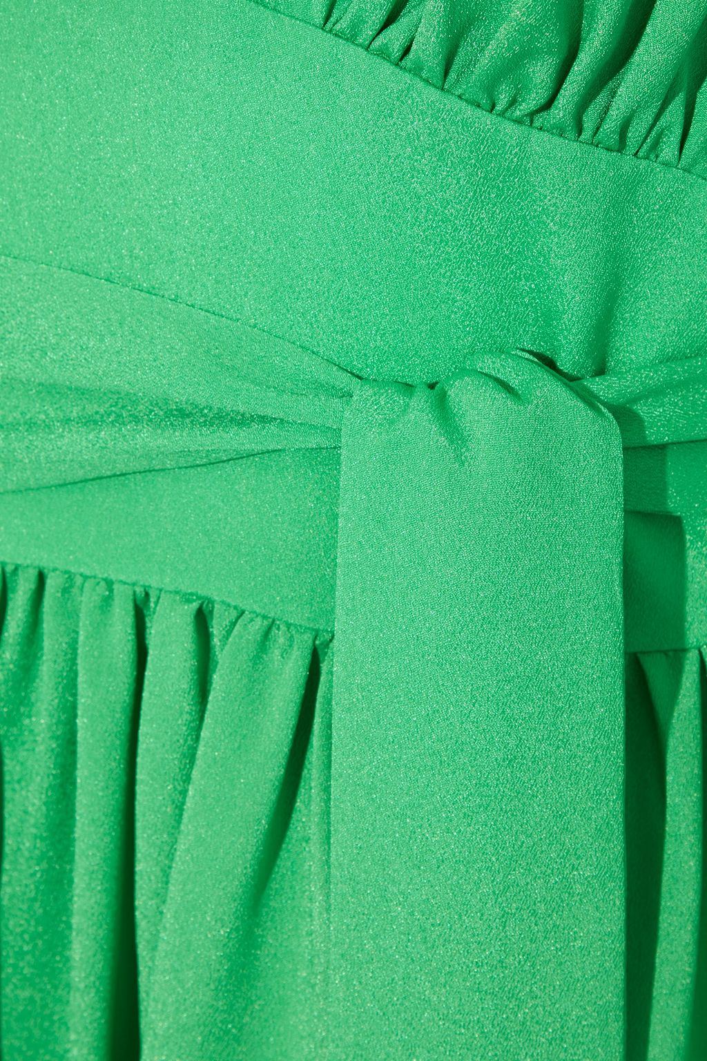 ONE33 SOCIAL Belted gathered crepe de chine maxi dress