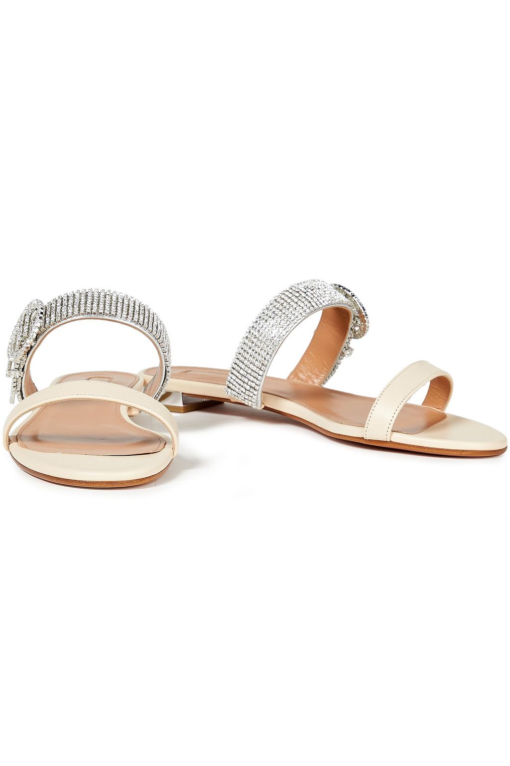 AQUAZZURA Chain Reaction Sandalen aus Leder mit Kristallverzierung