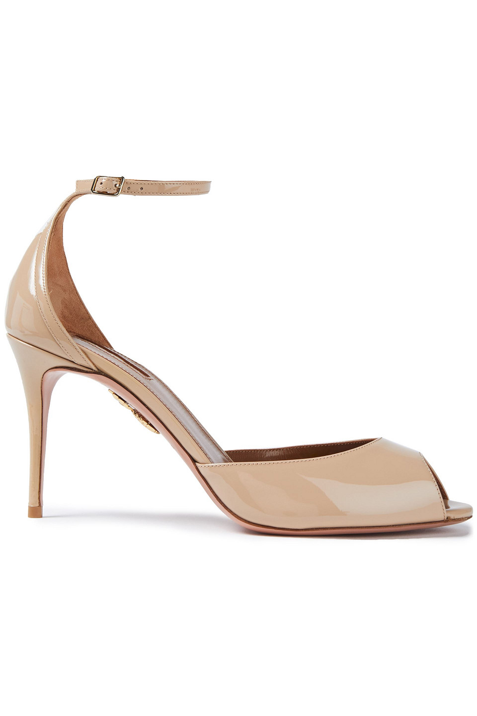 Aquazzura Woman Zoe 85 Patent-leather Sandals Neutral Size 35.5