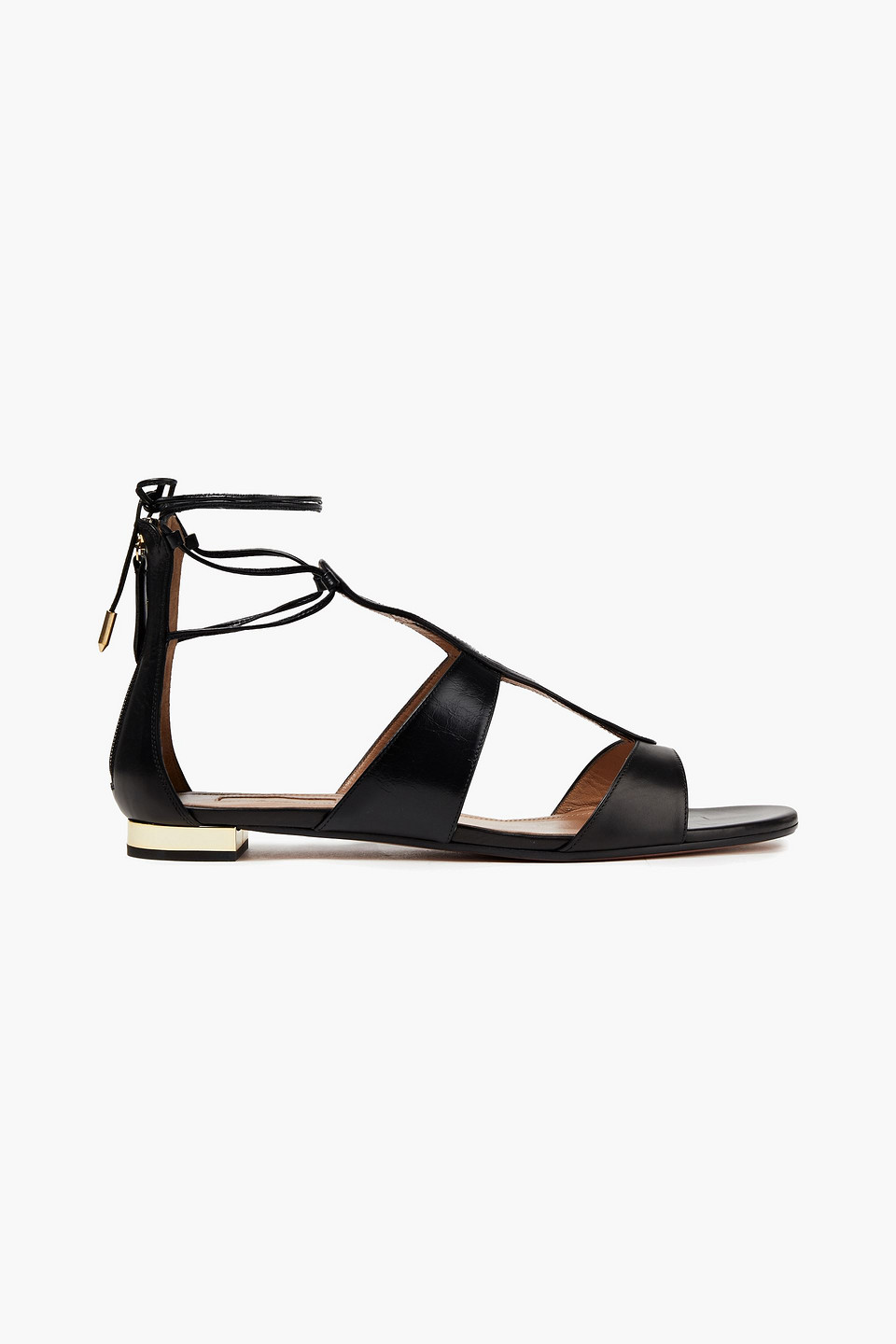 Aquazzura Woman Flirt Leather Sandals Black Size 35