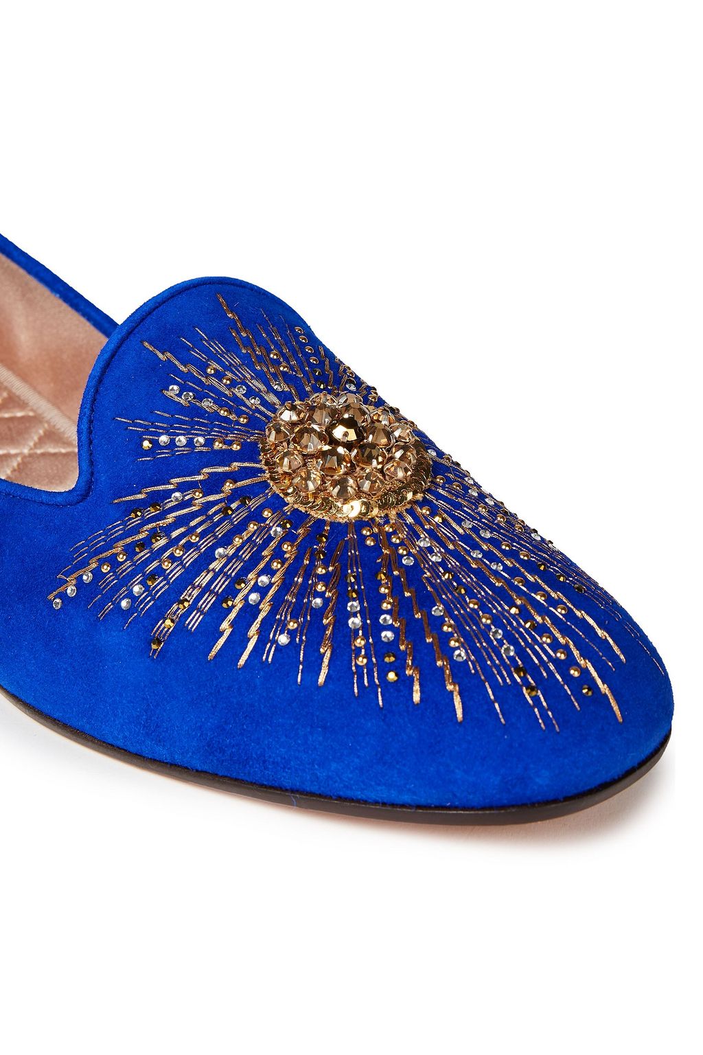 AQUAZZURA Sunlight embellished suede loafers