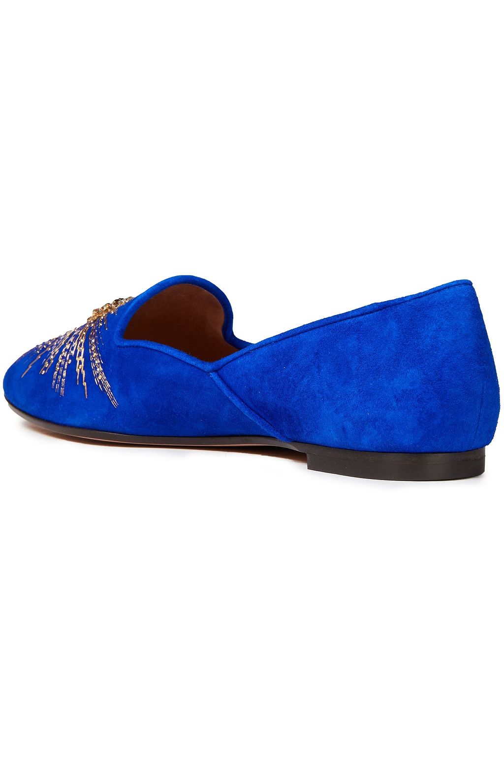 AQUAZZURA Sunlight embellished suede loafers