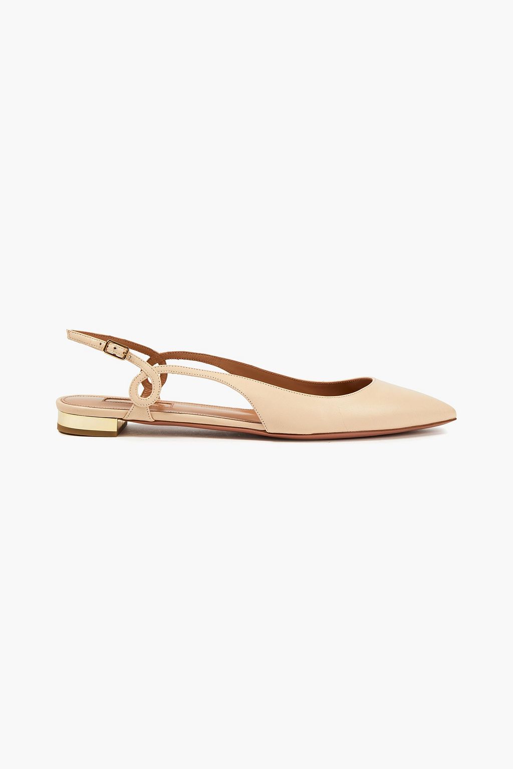 Cream Serpentine Leather Slingback Point Toe Flats Aquazzura The Outnet