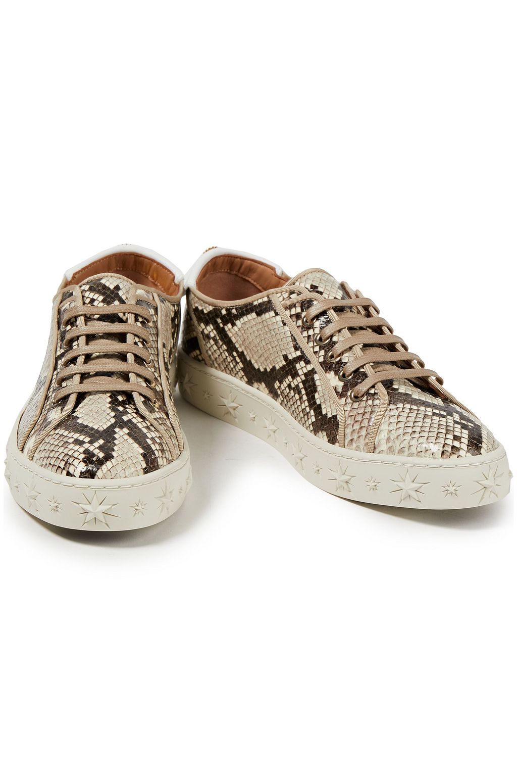 AQUAZZURA L.A. Sneakers aus Elapheleder mit Print und Verzierung