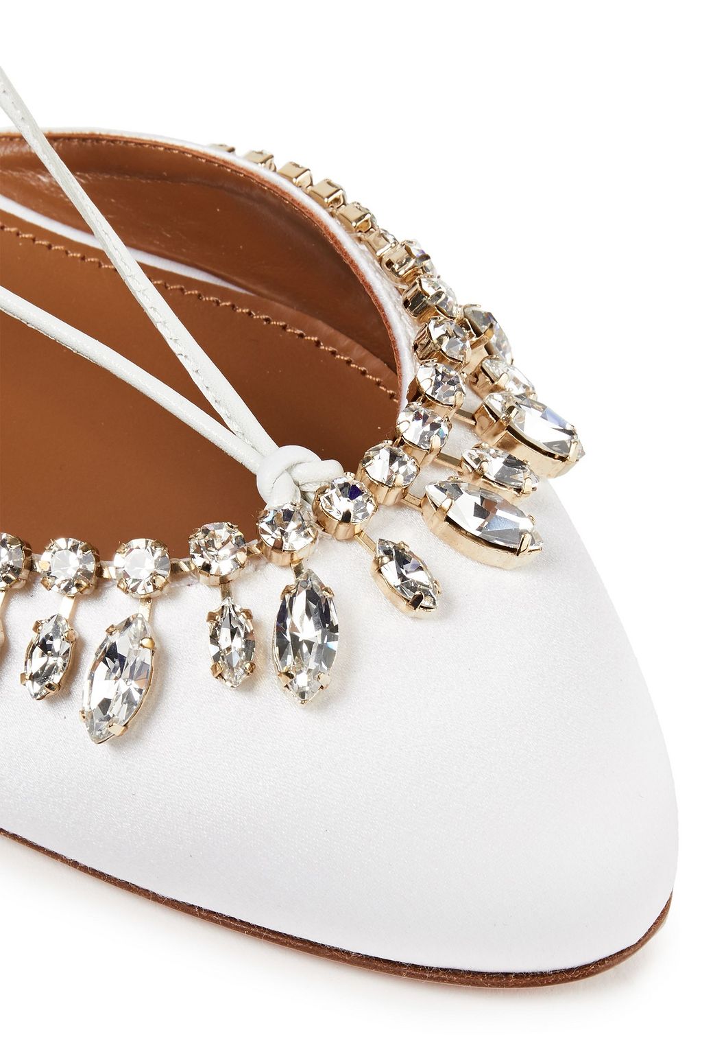 illusion toe cap crystal embellished ballet flats